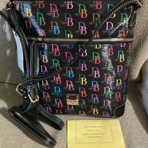 NWT Dooney & Bourke Black on Black Medium DB75 Multicolor Crossbody